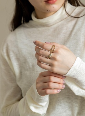 SMELLY戒指金属不规则线套