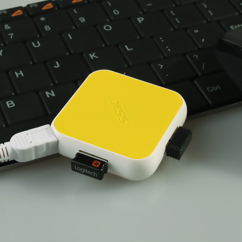 ssk电脑usb2.0分线器一拖四集线器HUB笔记本多接口电脑usb扩展器-图1