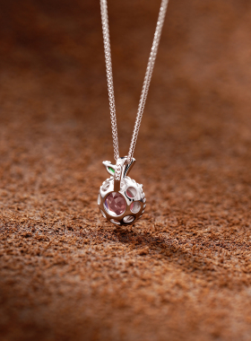 天然紫水晶吊坠女S925纯银项链