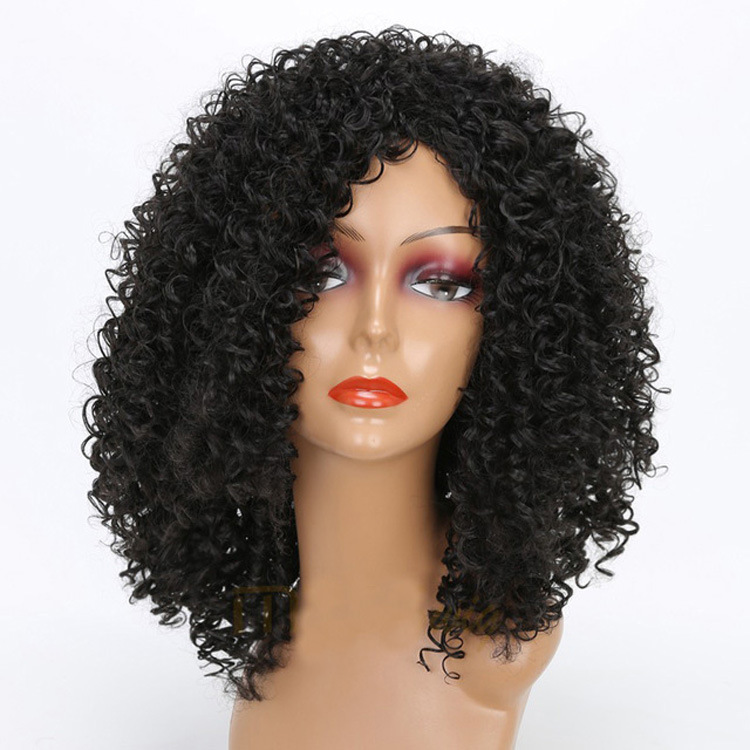 long Kinky Curly Wigs Black Mixed Brown Blonde Afro Wig Med - 图2