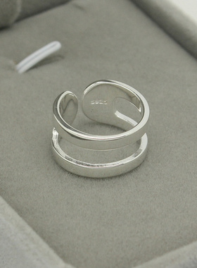 开口双环戒指女主君的太阳款纯银