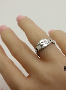 麻花纹红宝石戒指女纯银爆款礼物