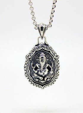 象鼻财神项链925纯银男女纪宇