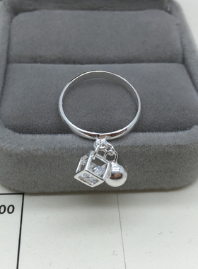 925纯银铃铛钻石女戒指韩版时尚