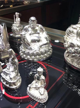 足银999纯银佛像纯银不动明王纯银八大守护神金银佛像可镀金订制