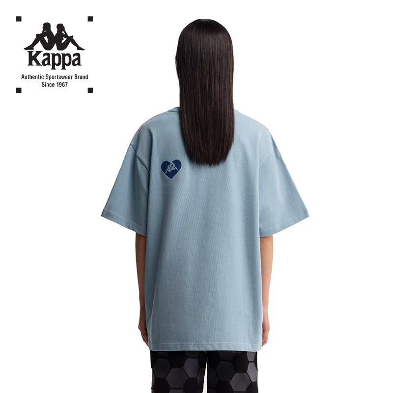 Kappa卡帕运动时装系列情侣男女撞色拼接休闲短袖T恤K0BY2TD62G - 图2