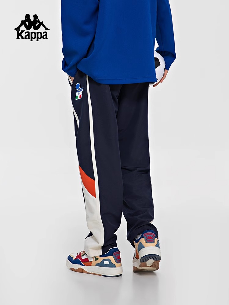 Kappa卡帕男2023冬季新款运动裤直筒休闲裤梭织校服卫裤K0E12AY01 - 图0