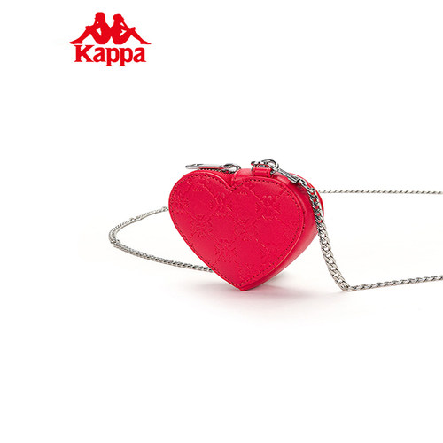 Kappa卡帕新款款小单肩女心形斜挎包休闲包时尚PU小包K0D28BX02N - 图0