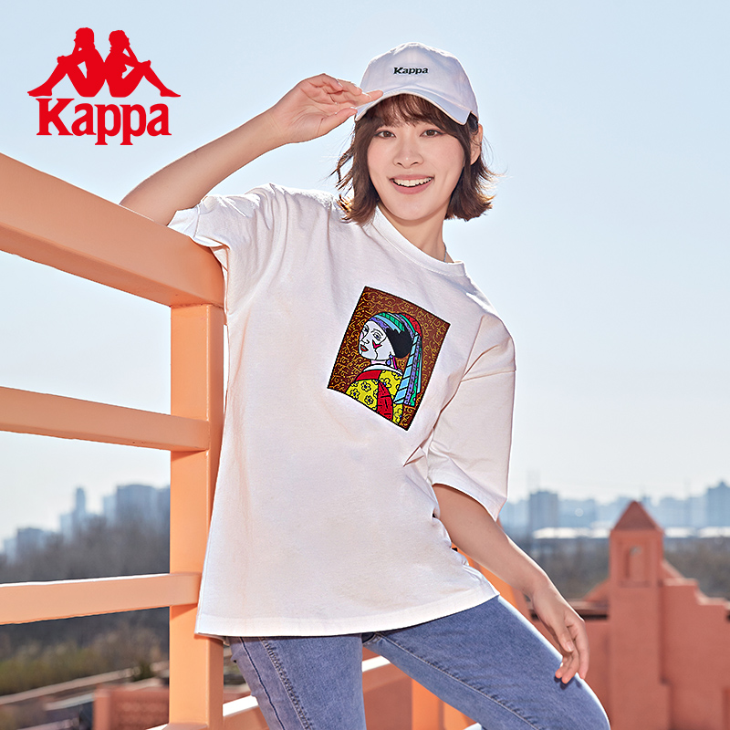 Kappa卡帕X Britto联名趣味短袖夏季新款情侣男女运动圆领T恤 - 图0