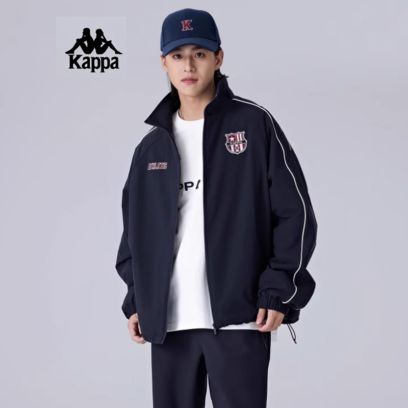 Kappa卡帕男装2025春季新款运动休闲简约百搭立领棉服K0F12MM08 - 图0