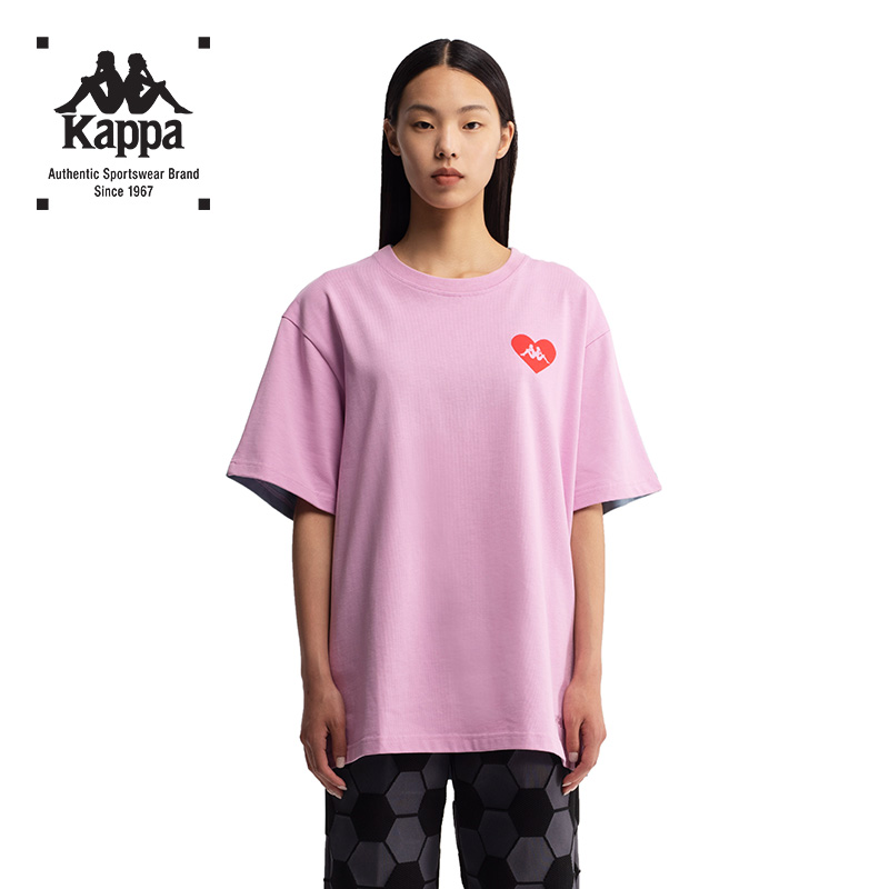 Kappa卡帕运动时装系列情侣男女撞色拼接休闲短袖T恤K0BY2TD62G - 图1