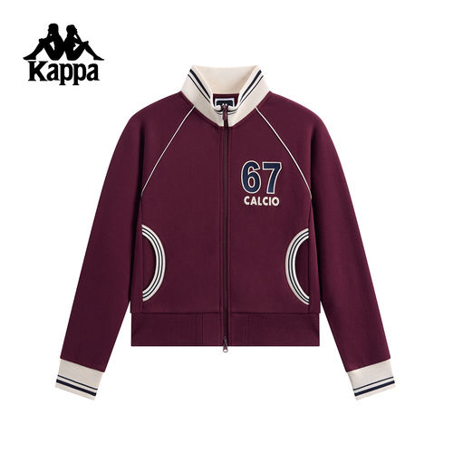 Kappa卡帕女装2026春季新款复古立领针织开衫夹克外套K0G22WK01 - 图0