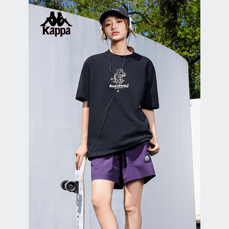 Kappa卡帕男装女装2024夏季新款运动休闲圆领短袖T恤K0EX2TD83D - 图3