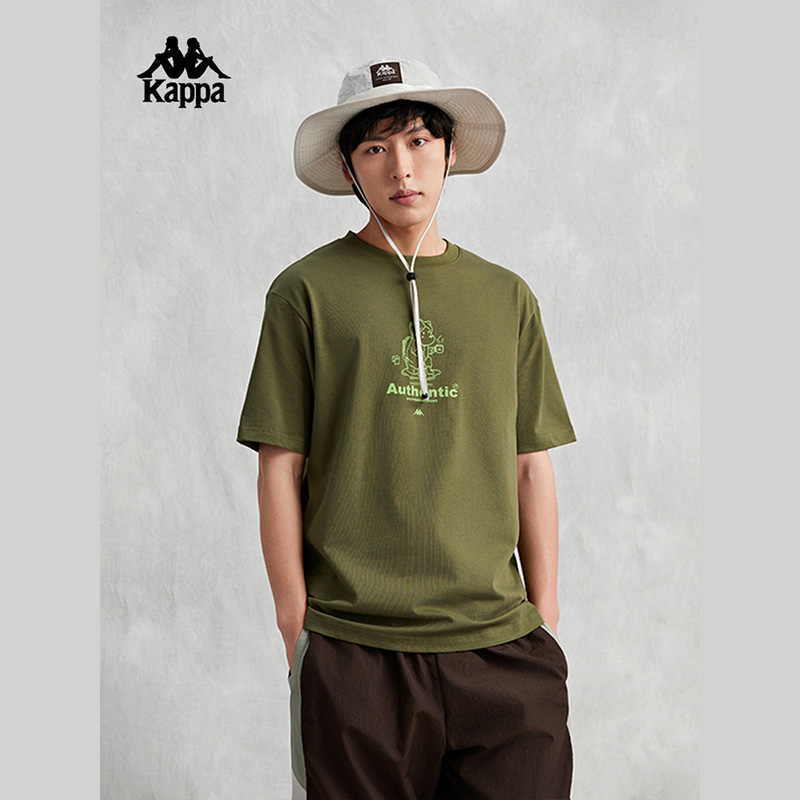 Kappa卡帕男装女装2024夏季新款运动休闲圆领短袖T恤K0EX2TD83D - 图0