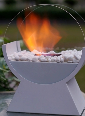 简约厂家直销圆弧酒精壁炉火炉便携式火盆取暖壁炉桌面酒精火坑