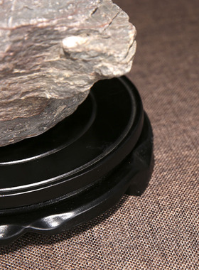 漆木质圆形花瓶木制底托鱼缸花盆