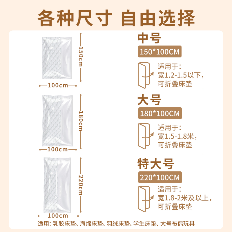 收纳博士乳胶床垫抽真空压缩袋收纳神器超特大打包搬家棉被沙发垫