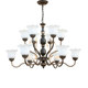 Simple modern European style double-layer hall glass chandelier