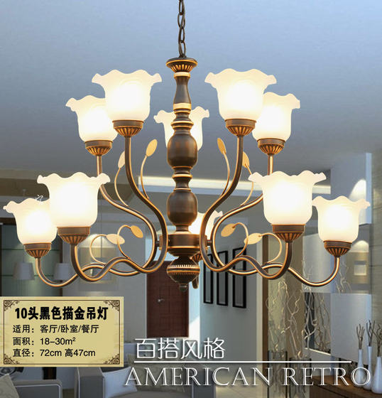 Simple modern European style double-layer hall glass chandelier