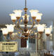 Simple modern European style double-layer hall glass chandelier