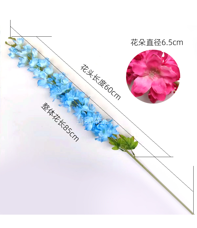仿真动感大飞燕草大风信子紫罗兰婚庆仿真花舞台布置插花花材绢花 - 图3