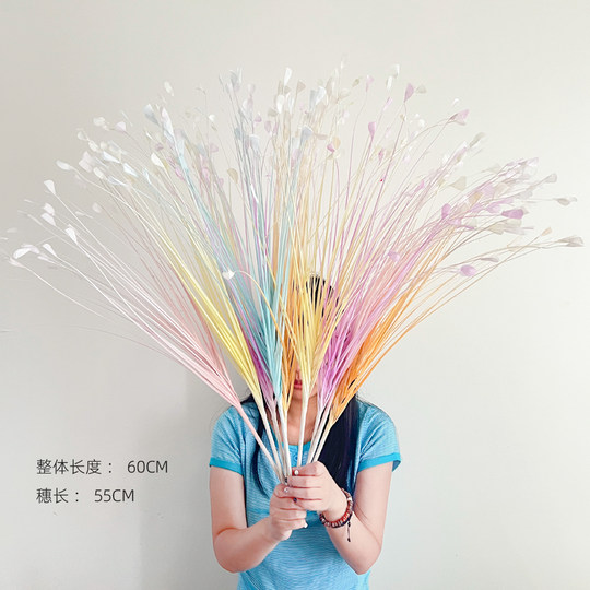 仿真孔雀草梦幻烟花树婚庆舞台造景新年渐变色洋葱草绽放花束礼堂