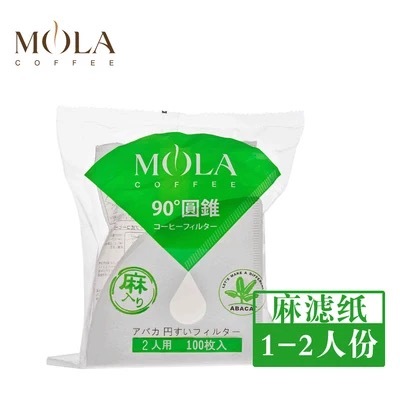 MOLA日本手冲咖啡滤纸 滴漏式咖啡粉滤纸V60 加厚麻纤维漂白100片 - 图0