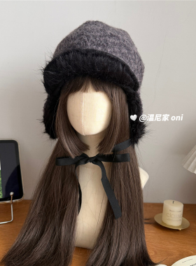 自留推荐~护耳实用多种戴法加厚日系防风帽子女冬毛毛雷锋帽