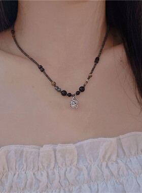 新中式国风醒狮吊坠项链女款轻奢小众复古民族风配饰高级