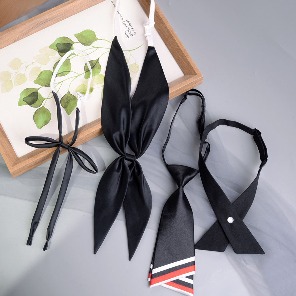 黑色领带jk衬衫配饰日系水手服学院风免打结学士服领结女制服dk男 - 图2