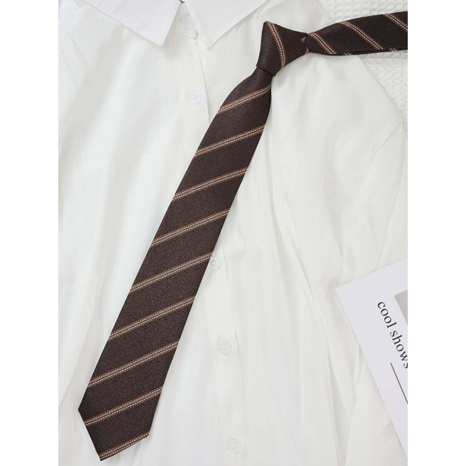 赤绀金领带领结JK/DK日系校园风男女同款免打拉链式酒红条纹潮,淘宝优惠券,粉丝福利购,淘宝优惠卷