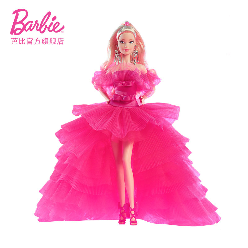barbie之粉色典藏珍藏款收藏娃娃 芭比娃娃/配件