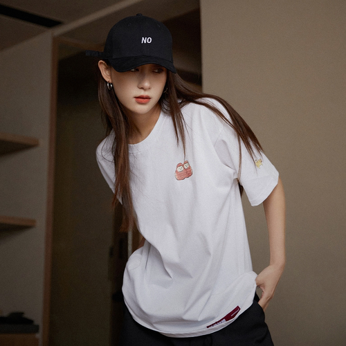 A7x妖怪大展浮世绘达摩福阵印花男女春夏季纯棉白休闲短袖T恤 - 图2