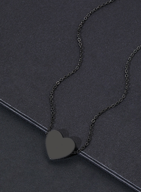 项链新跨境现货空白激光彩印材料节日礼物心形刻字不锈钢o形项链