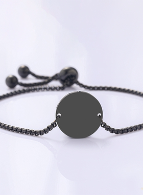 不锈钢内孔圆形手链欧美跨境珍珠链手链空白材料节日礼物手链批发