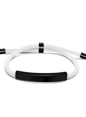 手链跨境刻字印刷材料不锈钢手链节日礼物广告小礼品钛钢编织手链