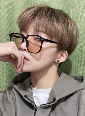 个性茶色墨镜男女长圆脸网红潮款