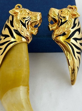 虎牙套托铜镀金珐琅批发男