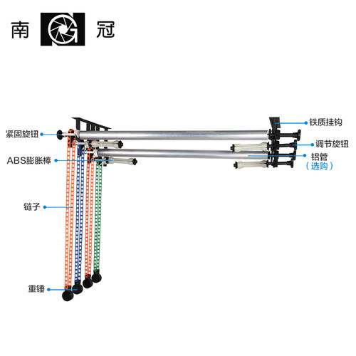 南冠摄影背景架影棚拍照背景布支架证件照影楼背景轴手动12346轴 - 图2