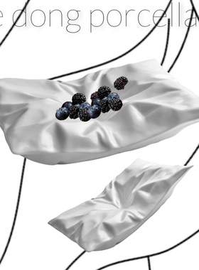 意大利设计师褶皱骨瓷轻奢风摆件