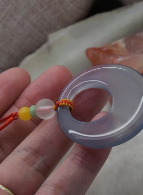 鹏明仙女性高冰蓝玉髓公主扣吊坠