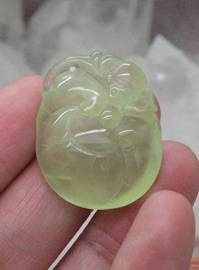 圆梦开运阁天然冰料葡萄石添福添寿吊坠 有证书