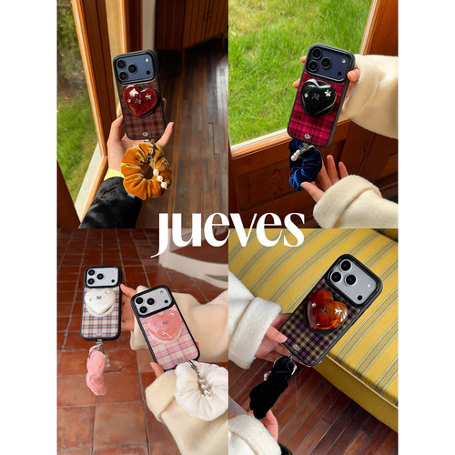 JUEVES星期四摩登女孩·复古格纹手册新色 适用苹果iPhone17ProMax/17Pro/16ProMax/华为Pura70手机壳 磁吸 - 图3