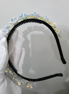 高钻超闪花朵发箍高级感重工头箍时尚发饰发卡经典头饰发饰压发