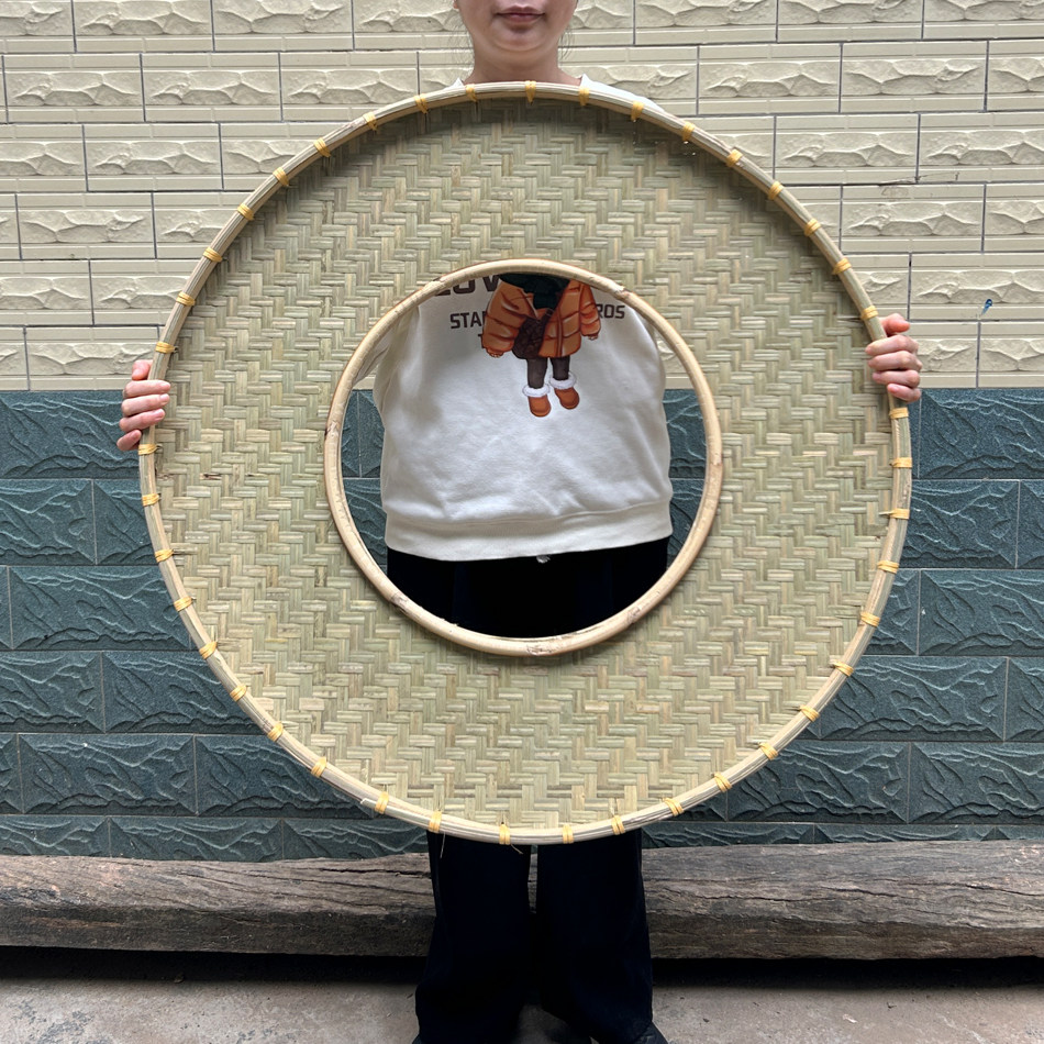 火锅店创意竹编圆形空心竹编筲箕簸箕拼盘竹制品牛羊肉卷手工竹盘,淘宝优惠券,粉丝福利购,淘宝优惠卷