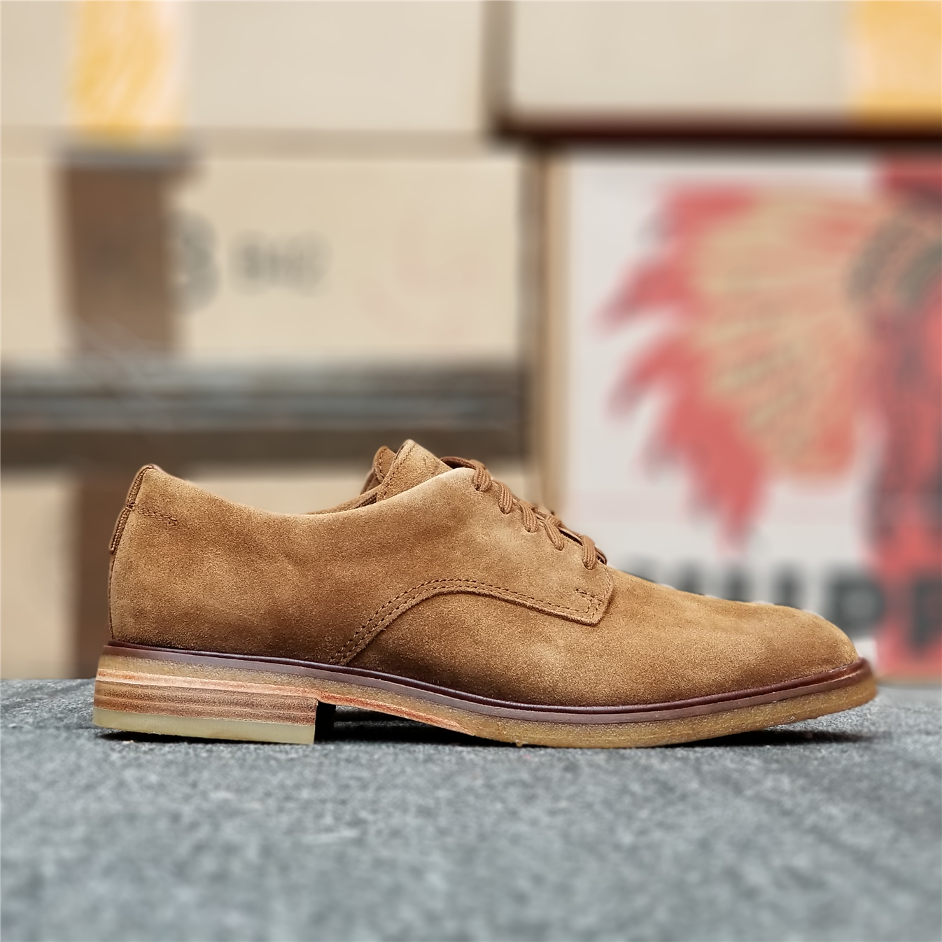 其乐clarks clarkdale walk翻毛牛津鞋德比鞋低帮生胶底休闲男鞋-图1