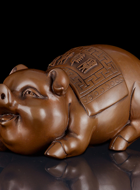 铜紫铜招财金猪家居饰品工艺品铜猪生肖猪客厅摆件猪生日礼物