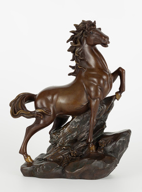 纯黄铜马到成功摆件铜马摆件家居办公室饰品铜制工艺品马摆件客厅