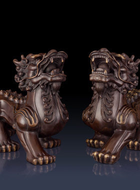 双角貔貅招财客厅家居手工铜制品