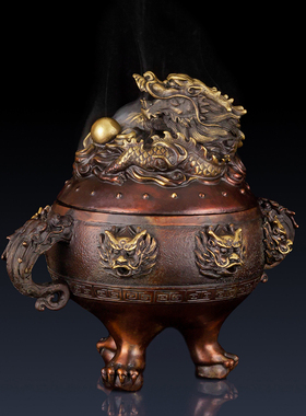 纯铜东大炉仿古家居摆件